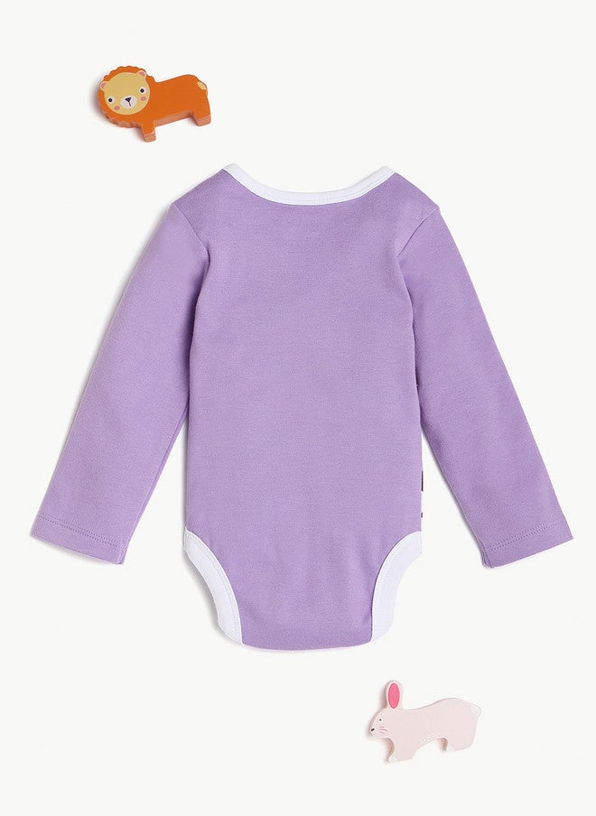 Bontots Infant Girls Organic Cotton Bodysuit - Puppy Love Design - Image 3